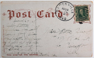1908 USA patriotic postcard with Stars and Stripes