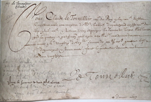 1686 Montefran gouverneur Valenciennes, congé cadet gentilhomme 1686 Montefran gouverneur Valenciennes, congé cadet gentilhomme