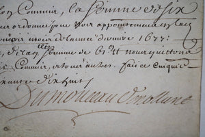 1678 quiitance Charles Dumonceau de Nollent intendant armées Louis XIV