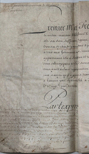 1680 velin signé par Colbert et Mme la Dauphine - Aide de Paneterie