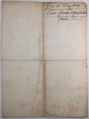 1709 Régiment des Brosses, certificat soldat blessé, Invalides (Paris)