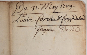 1709 Régiment des Brosses, certificat soldat blessé, Invalides (Paris)