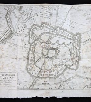 1735 Gravure 'Levée du Siege d'Arras Turenne 1654'