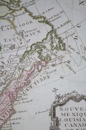 1766 Brion map of New Mexico, Lousiana, Canada and New England