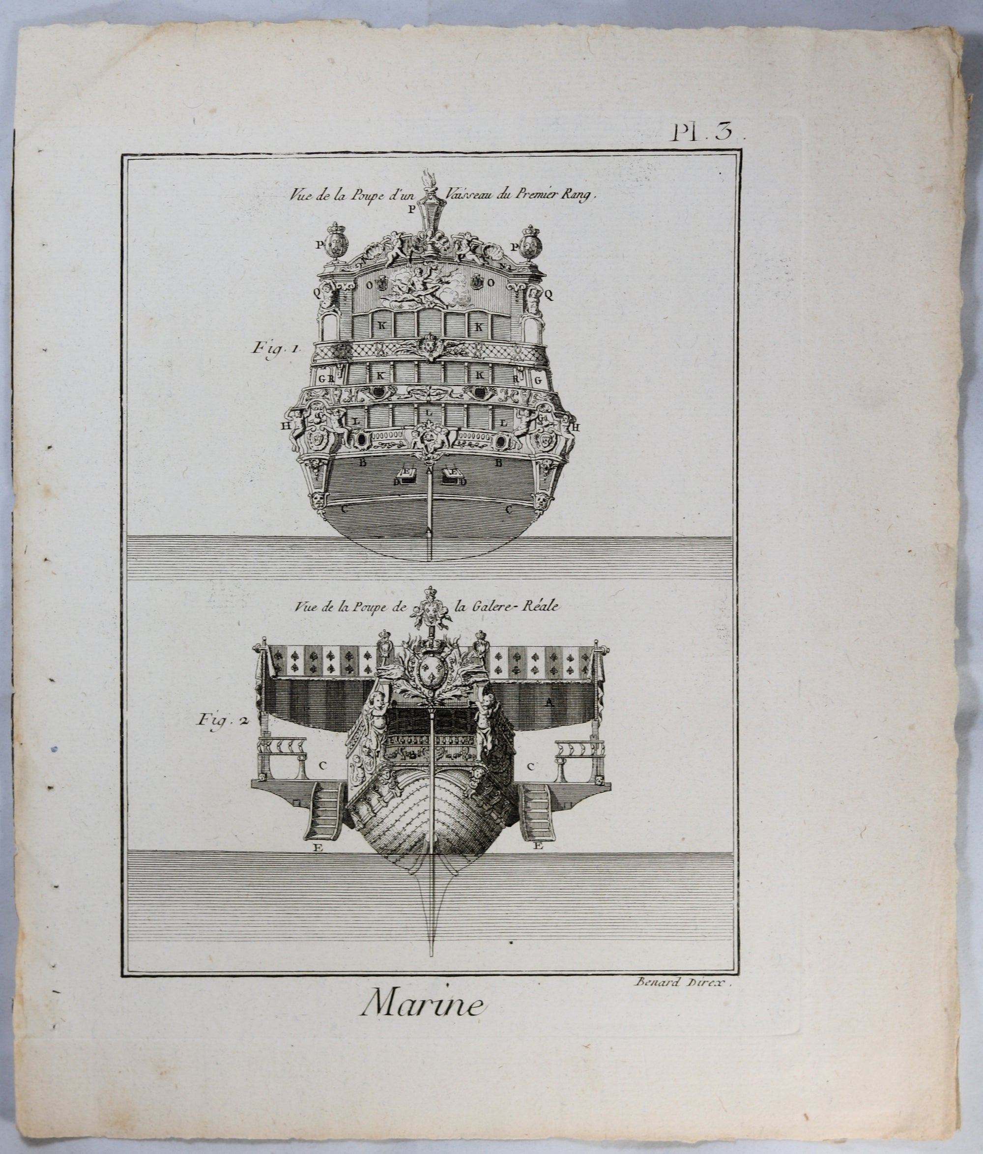 1787 gravure Bénard de marine française (Panckoucke) #1