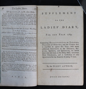 1789 UK The Ladies' Diary or Woman's Almanack + Supplement