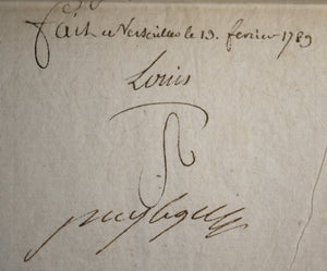 1789 ordre de mission pour Dragons, signé Louis XVI et Puysegur