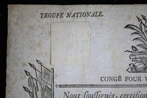 1790 Congé – Troupe Nationale Montureux-Sur-Saône (Vosges)