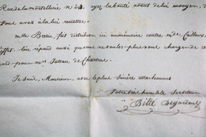 1801 lettre à M. Chauveau Lagarde Paris (avocat Marie Antoinette)