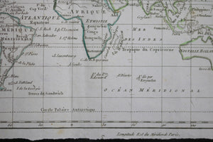 1802 Blondeau world map  carte du monde