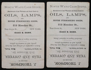 1882 two NYC Bedford St. Sunday School nad Trade Cards