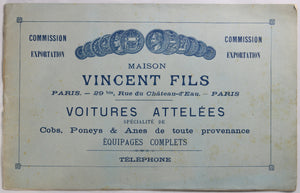  @1900 catalogue voitures atelées Maison Vincent Fils (Paris) 