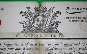1765 Congé Limité Régiment du Roi Cavalerie