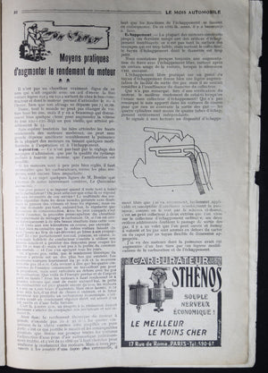 'Le Mois Automobile' magazine de décembre 1913