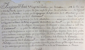 1784 Louis XVI nomination brevet de médecin Hôpital Militaire Bitche