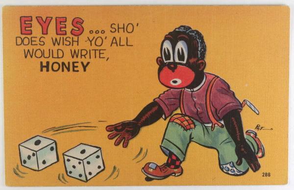 USA Black American postcard “sure wish you would write”