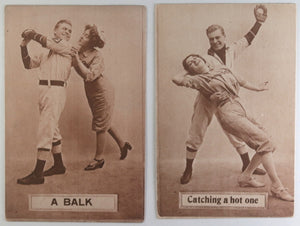 1910 USA set of 3 USA humorous romantic baseball postcards