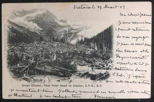 1903 Canada B.C. postcard view Great Glacier C.P.R.