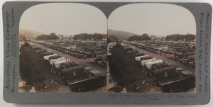 WW1 stereoscopic photos USS Pennsylvania, US 3rd Army trucks Germany