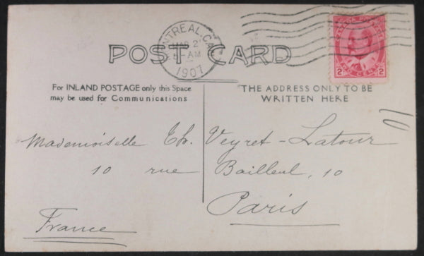 1907 Canada deux cartes postales photos rues de Montréal