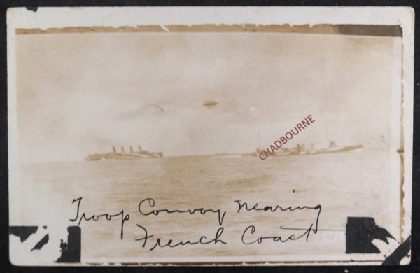 WW1 postcard photos  US destroyer convoy duty eastern Atlantic c. 1917