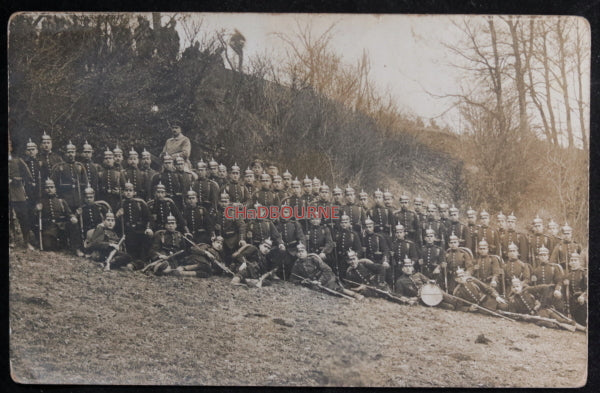 WW1 era German photo postcard troops training Münsingen Germany