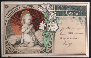 Early 1900s German Art Nouveau religious postcard