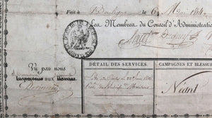 1814 France Boulogne congé absolu 12é équipage de flottille