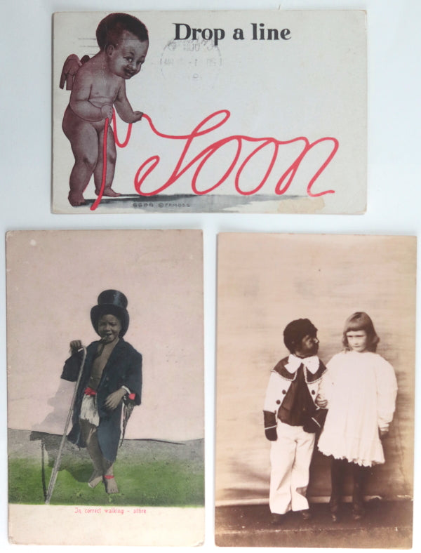 Set of three postcards with black children c.1910