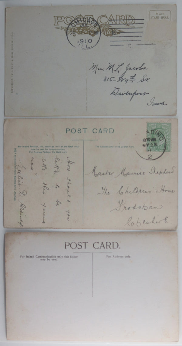 Set of three postcards with black children c.1910