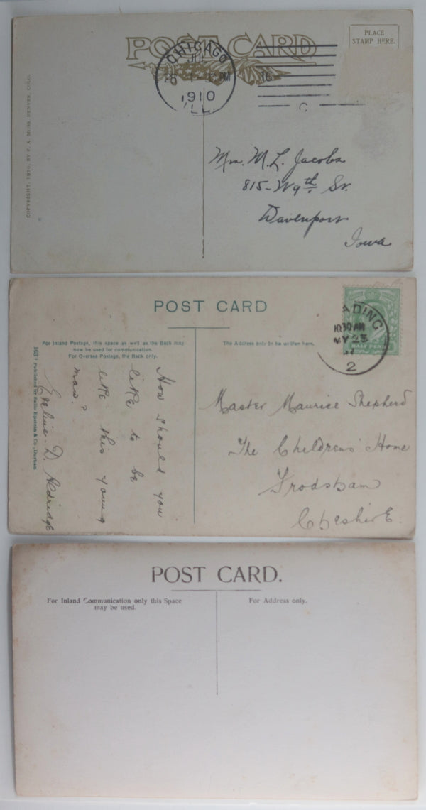 Set of three postcards with black children c.1910