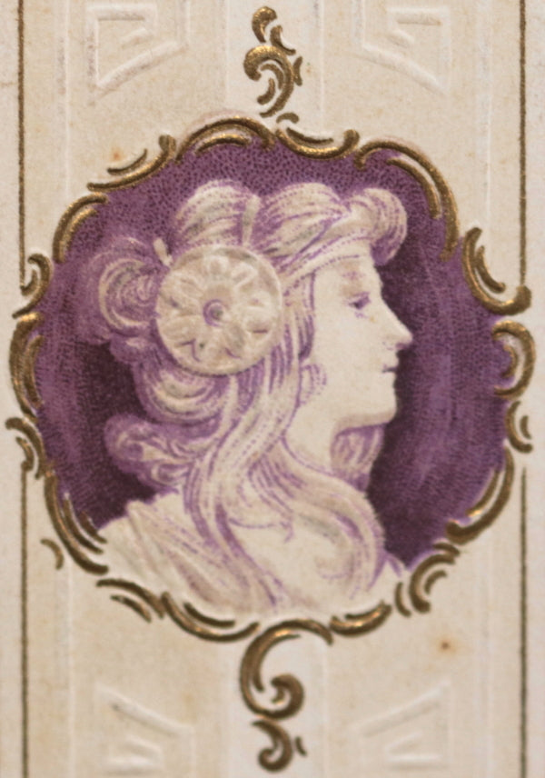 1903 deux cartes postales Art Nouveau avec demoiselle