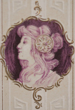 1903 deux cartes postales Art Nouveau avec demoiselle