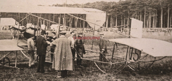 c. 1910 France photo postcard of Sommer biplane at airfield