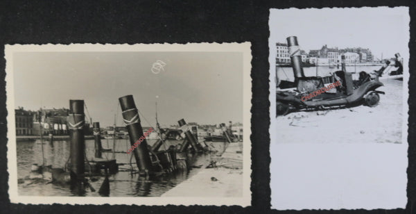 WW2 1940 Dunkirk France set photos wreckage after Allied evacuation