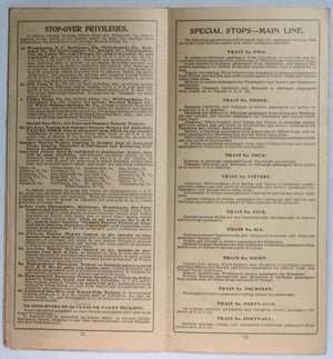 1909 USA railway schedule Chesapeake and Ohio Railway