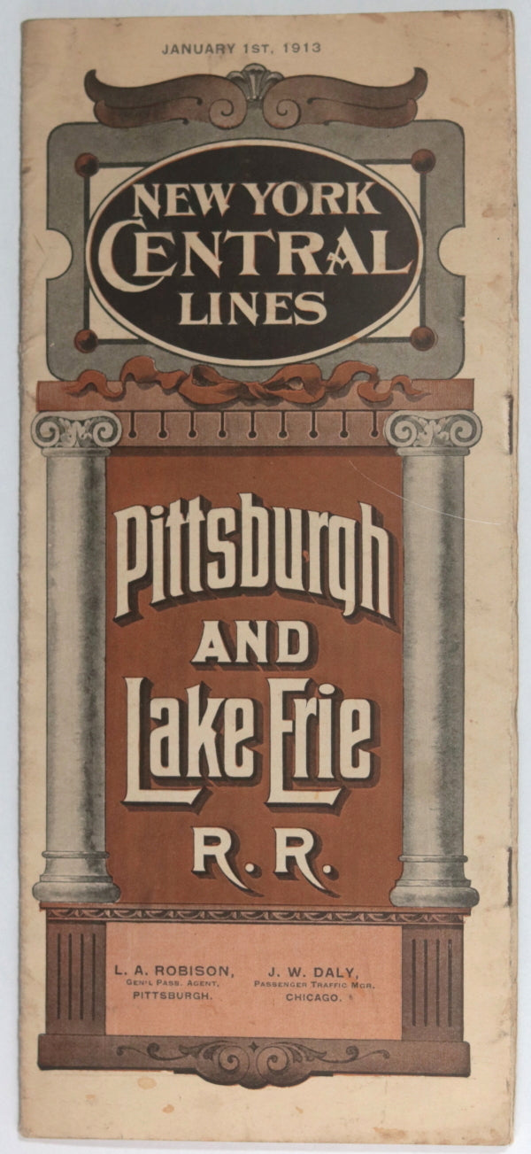 1913 USA timetable Pittsburgh and Lake Erie Railway