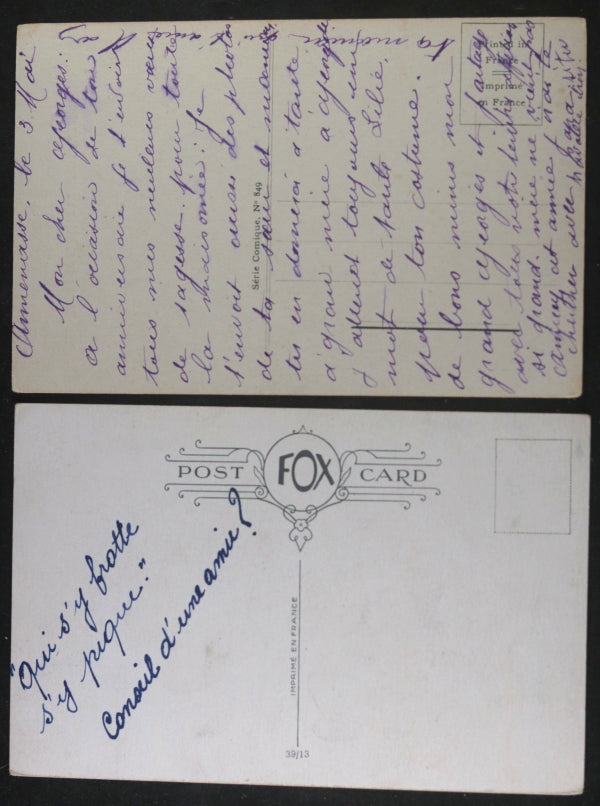 France/UK lot de 6 cartes postales comiques avec enfants c. 1918