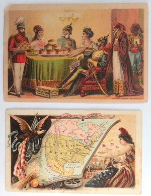 USA set of 4 trade cards 19th century