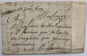 1759 lettre de Versailles à St. Sauveur, garde corps Louis XV