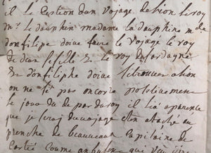 1759 lettre de Versailles à St. Sauveur, garde corps Louis XV