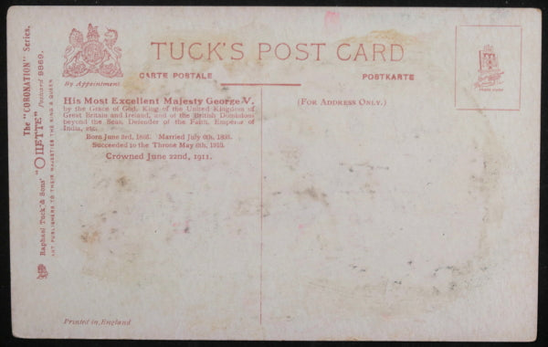 UK Tuck Patriotic postcard King George V c. 1911