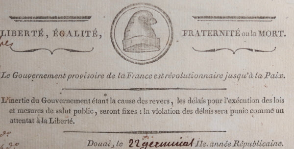 1794 Douai lettre Commissaires des Guerres Warenghien sur fourrages