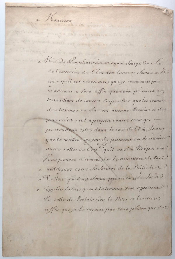 1694 Paris lettre de Caumartin intendant des finances Louis XIV