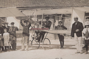 Early 1900s France postcard photo of amateur's biplane