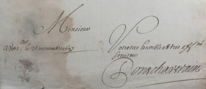 1697 Versailles lettre M. de Pontchartrain proposition dans un mémoire