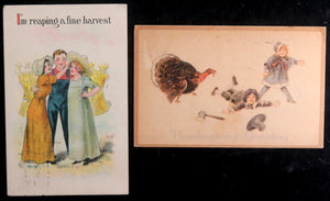 Set of 7 Thanksgiving postcards c.1910s sent to Marine City N.J.