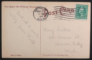 Set of 7 Thanksgiving postcards c.1910s sent to Marine City N.J.