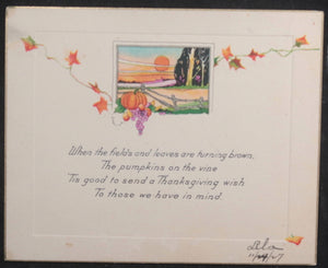 USA set of 6 Thanksgiving postcards early 1900s
