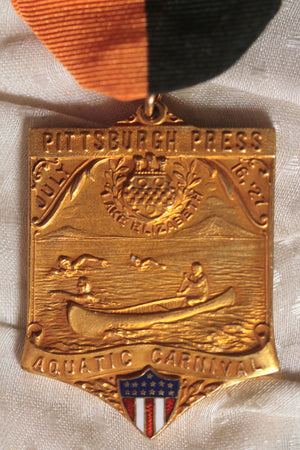1927 USA Pittsburgh Press Overboard Canoe gold medal (Dieges & Clust)